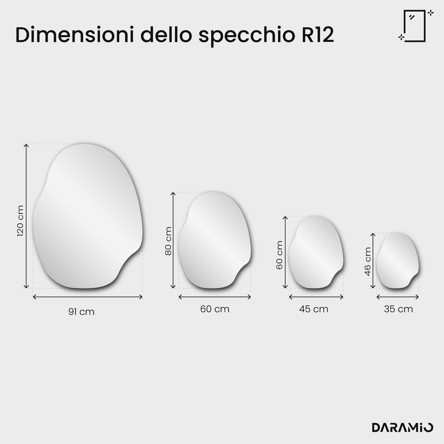 Specchio irregolare – Pure Collection R12 91x120 cm