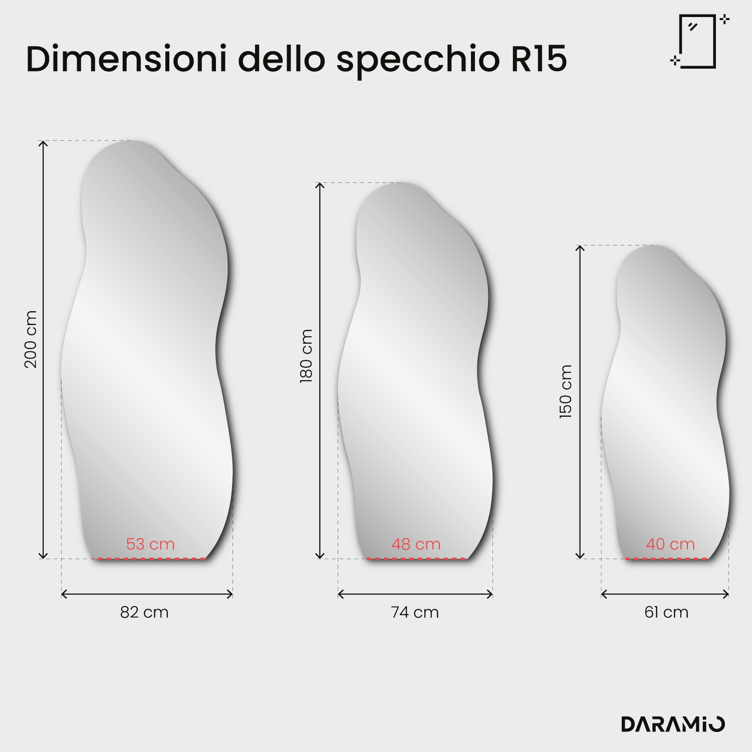 Specchio allungato – Pure Collection R15 61x150 cm