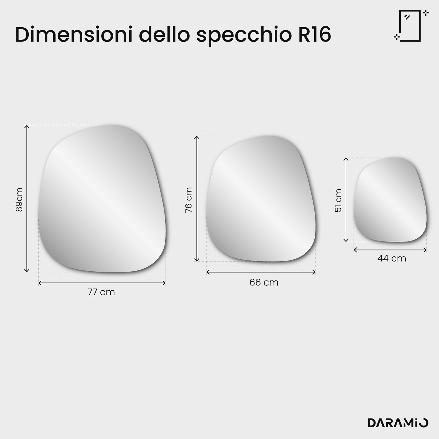Specchio irregolare – Pure Collection R16 44x51 cm