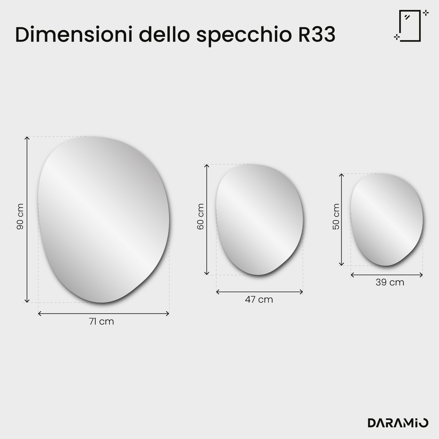 Specchio irregolare – Pure Collection R33 39x50 cm