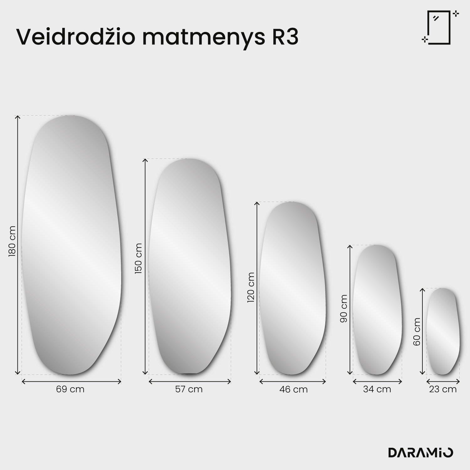 Veidrodis – Pure Collection R3 23x60 cm