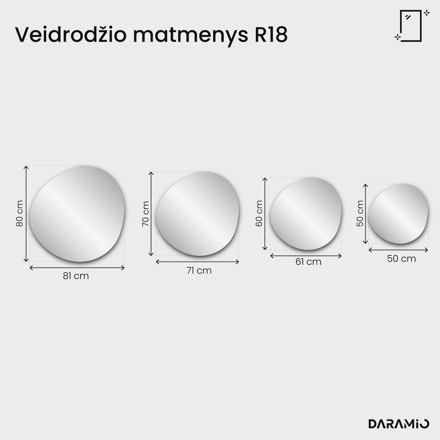 Veidrodis – Pure Collection R18 50x50 cm