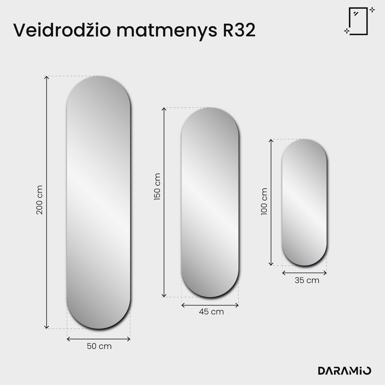 Veidrodis – Pure Collection R32 35x100 cm