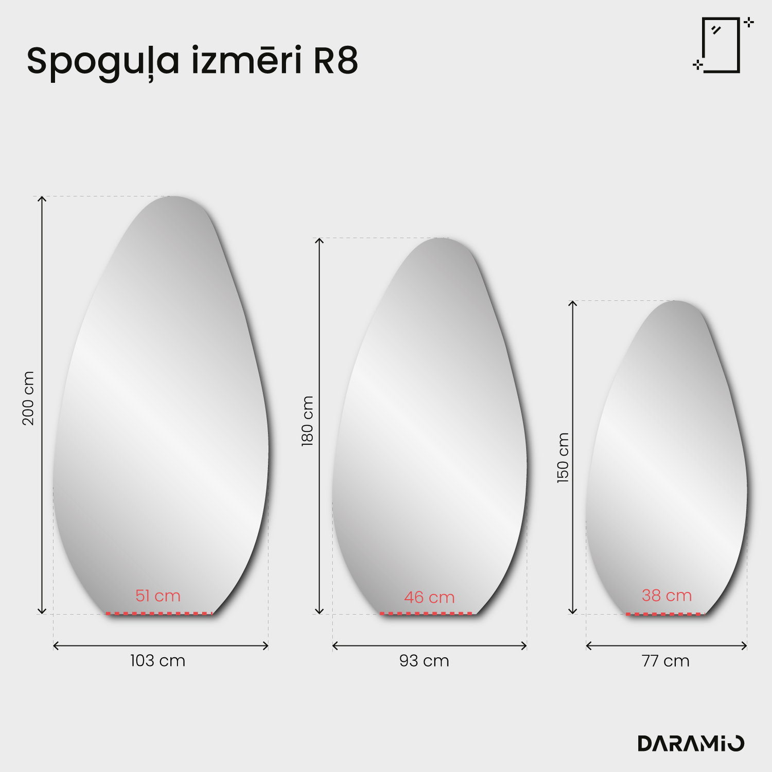 Spogulis Pure R8 77x150 cm
