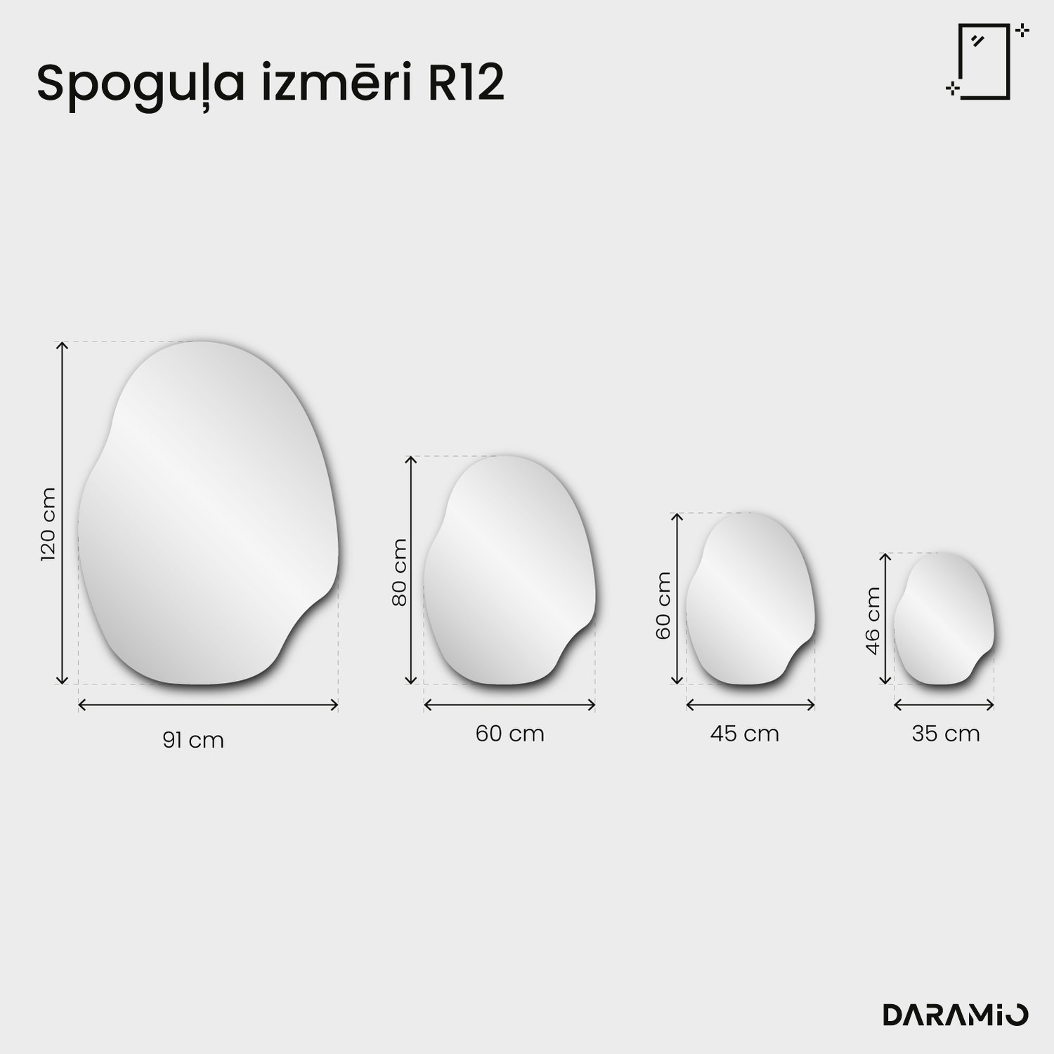 Spogulis Pure R12 45x60 cm