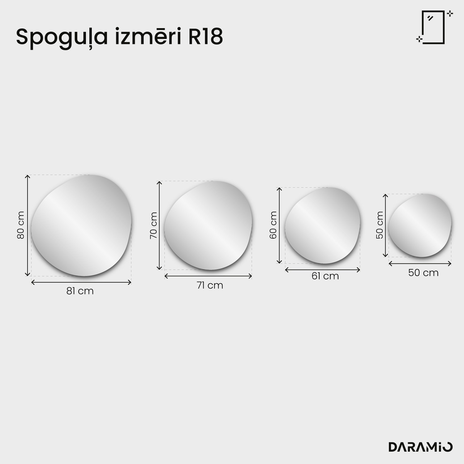 Spogulis Pure R18 80x81 cm