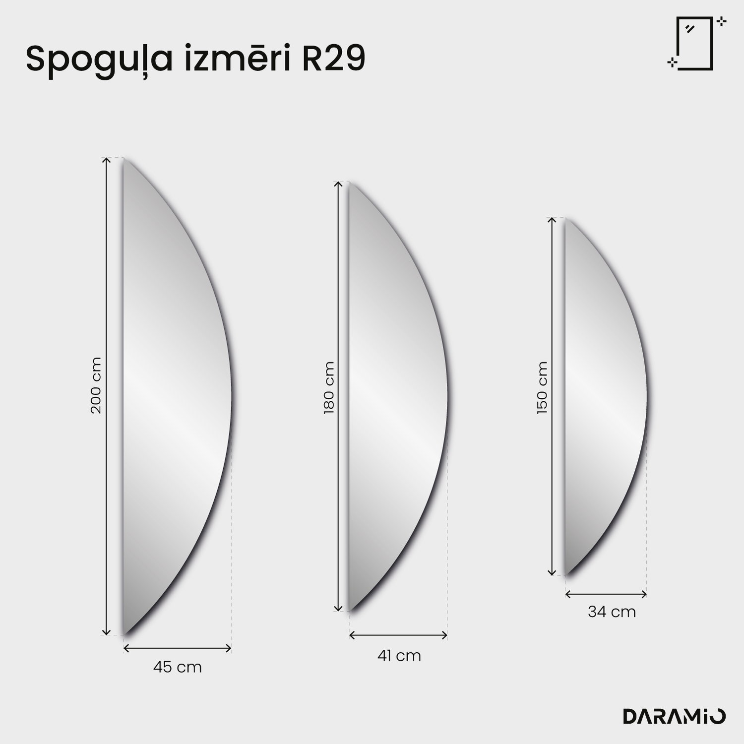 Spogulis Pure R29 34x150 cm