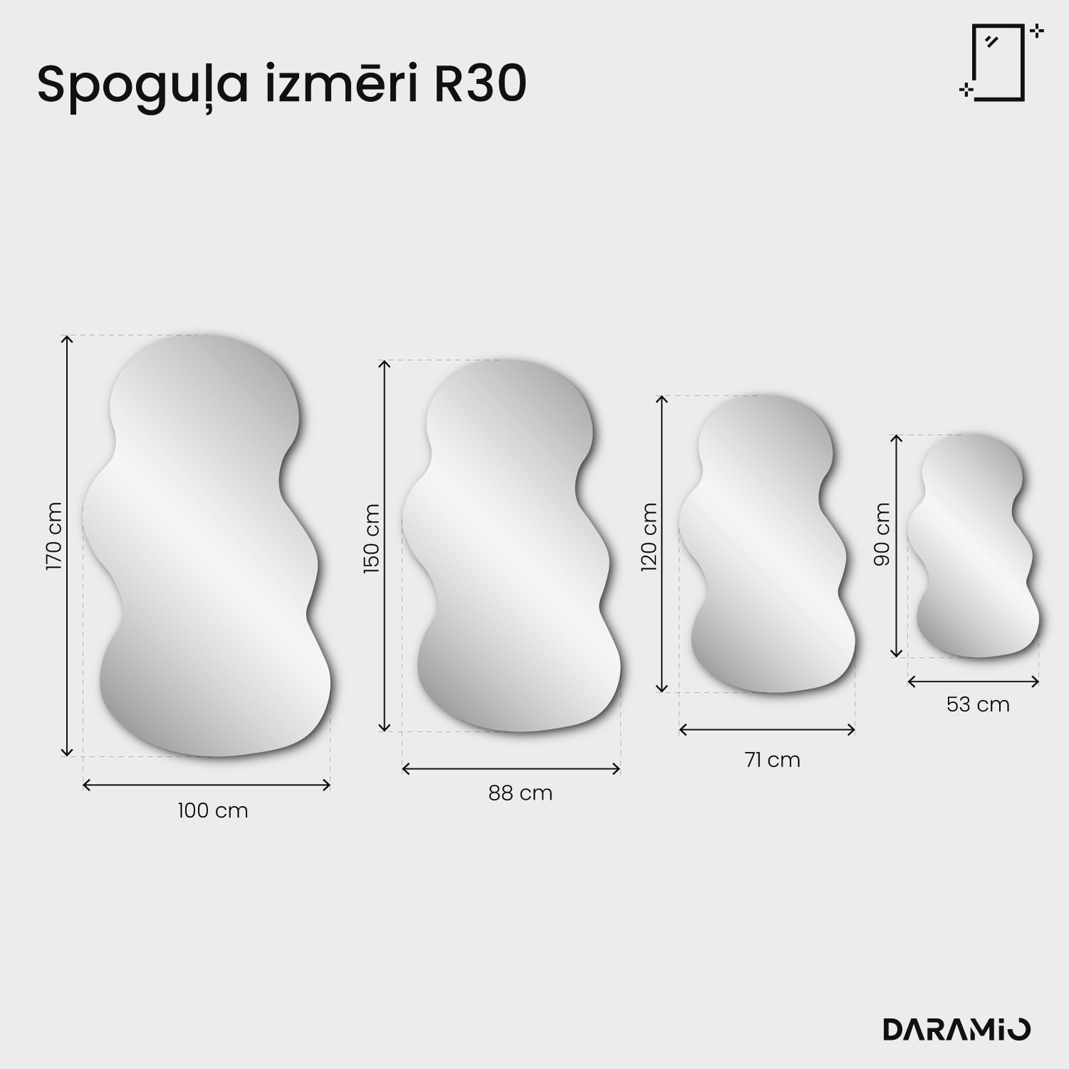 Spogulis Pure R30 53x90 cm