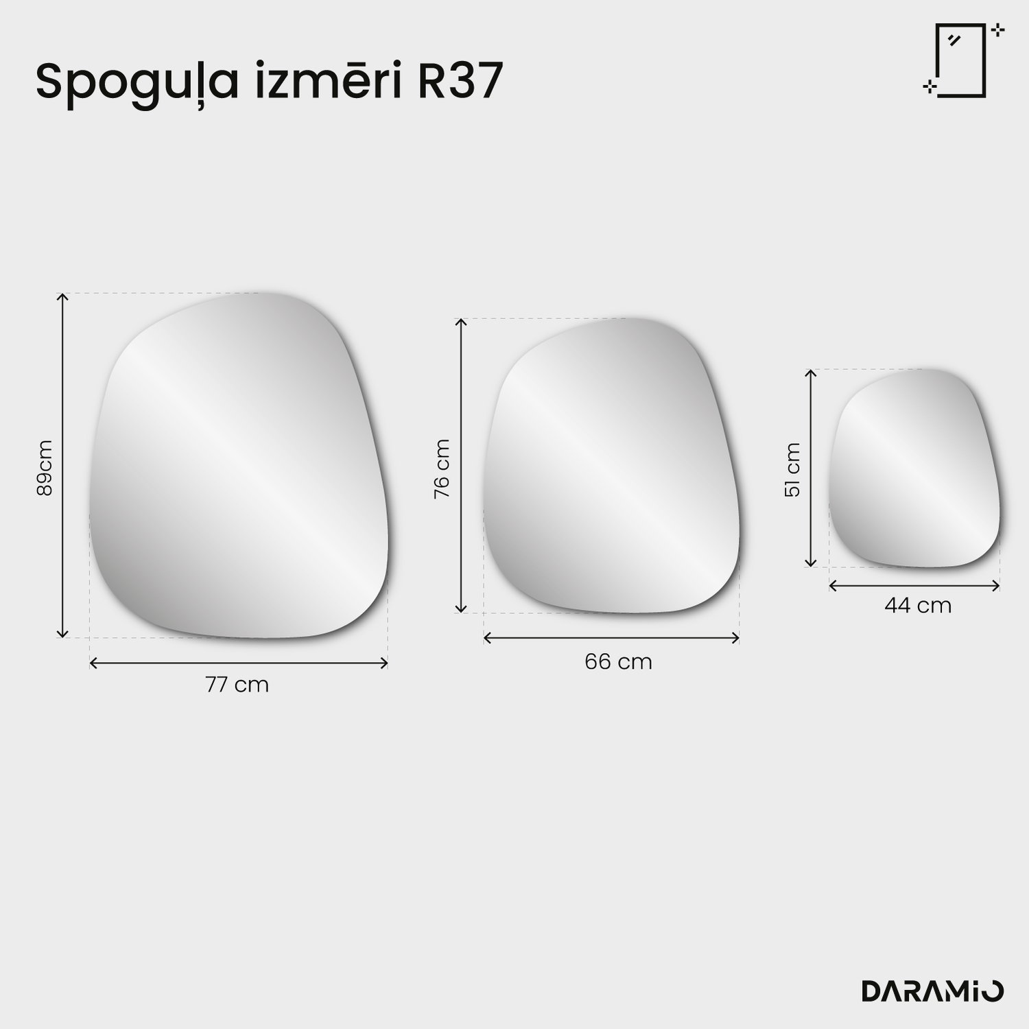 Bronzas toņa spogulis Pure R37 44x51 cm