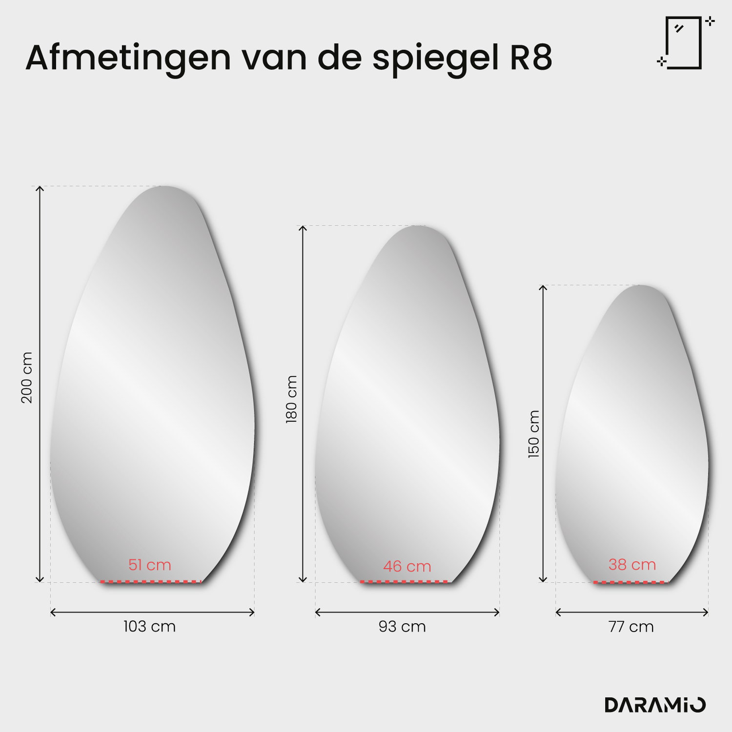 Spiegel – Pure Collection R8 77x150 cm