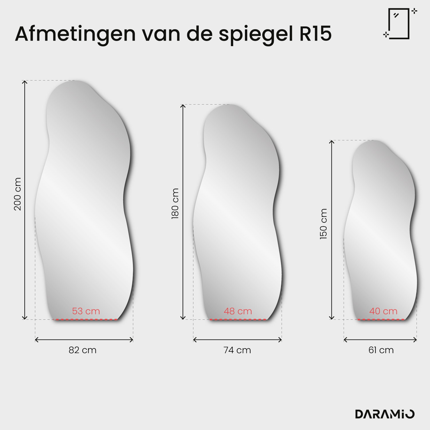 Spiegel – Pure Collection R15 61x150 cm