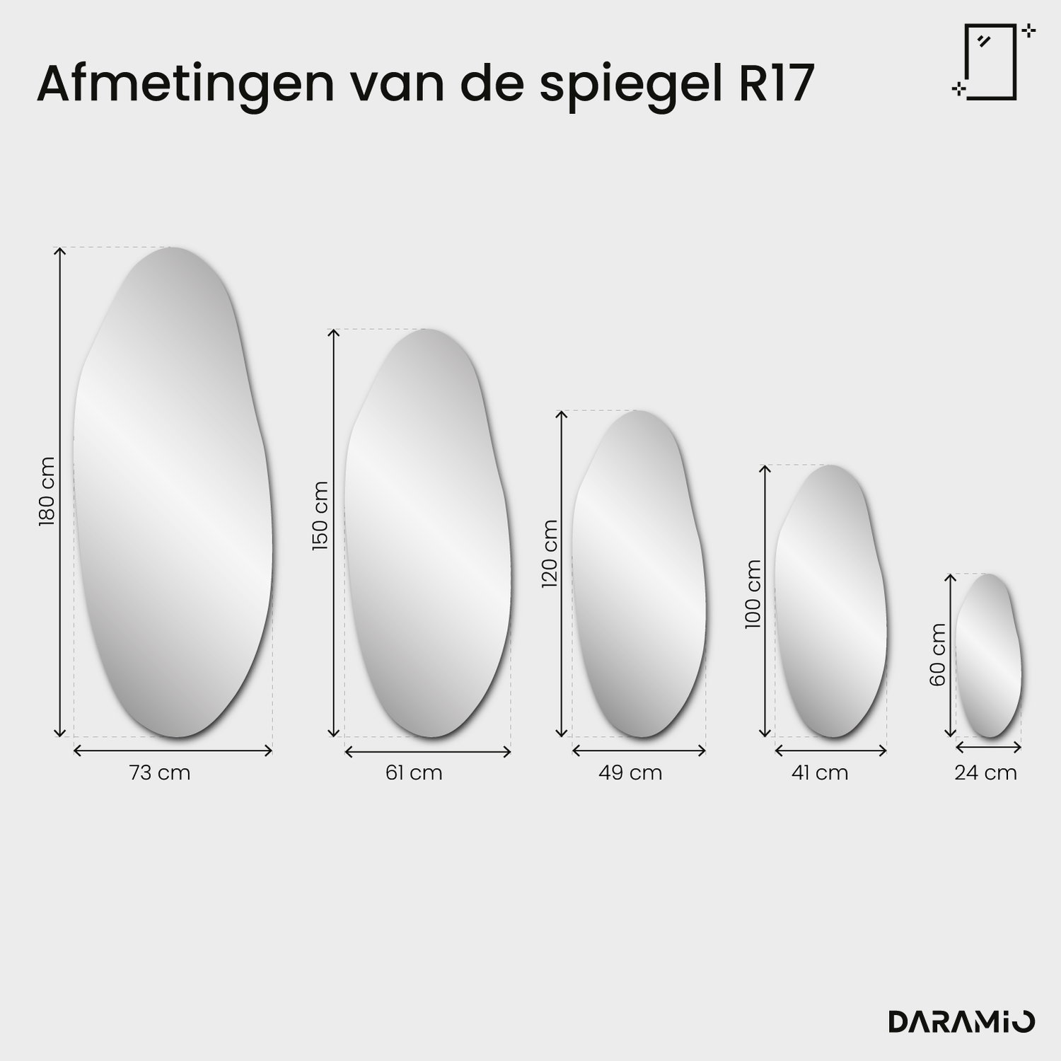 Spiegel – Pure Collection R17 24x60 cm