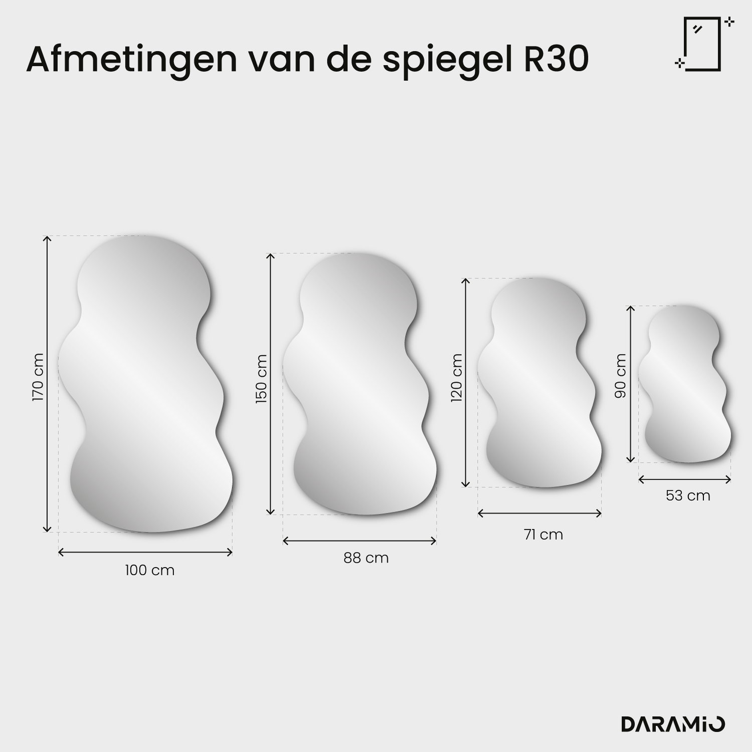 Spiegel – Pure Collection R30 53x90 cm