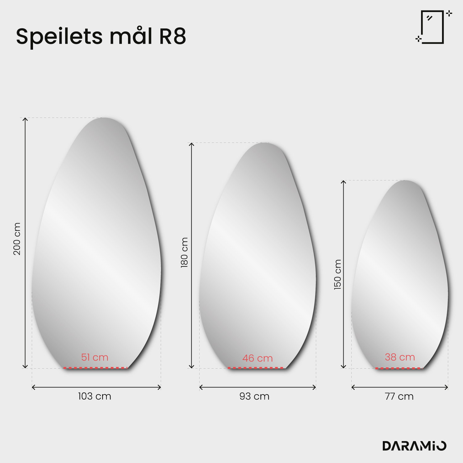Speil – Pure Collection R8 93x180 cm
