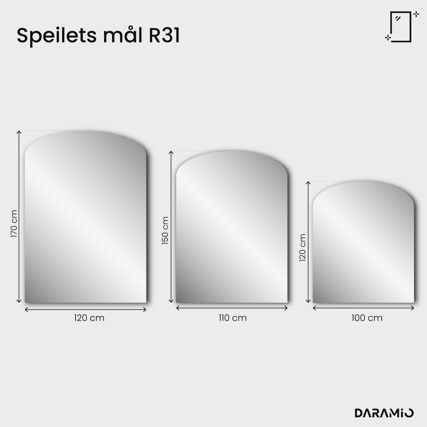 Buet speil Pure R31 100x120 cm