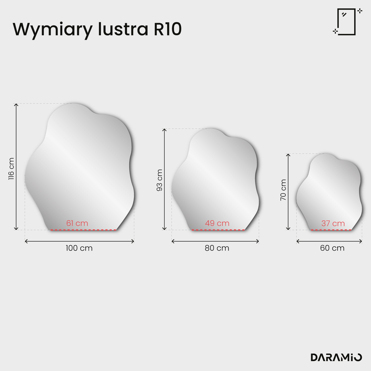 Lustro Pure R10 60x70 cm