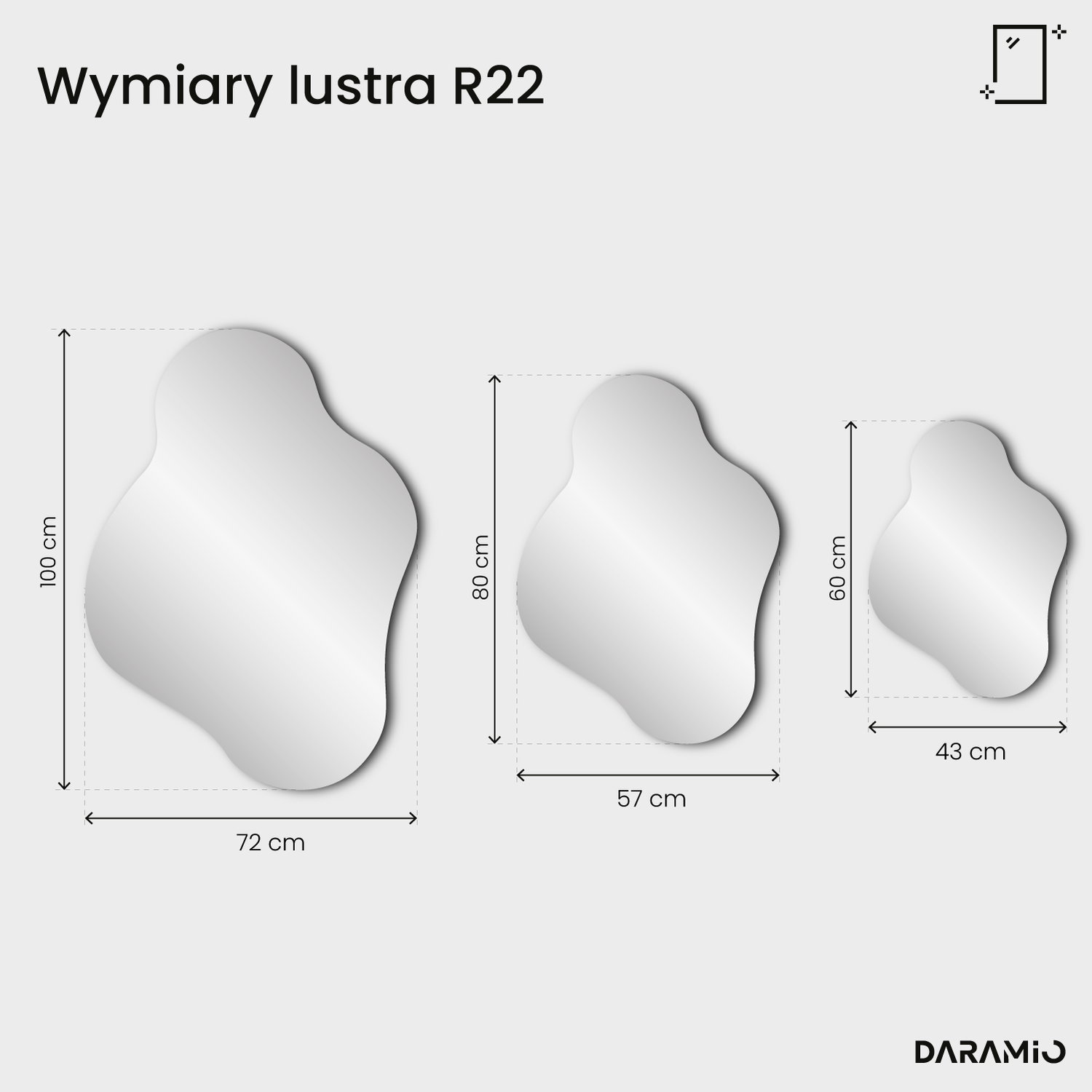 Lustro Pure R22 72x100 cm