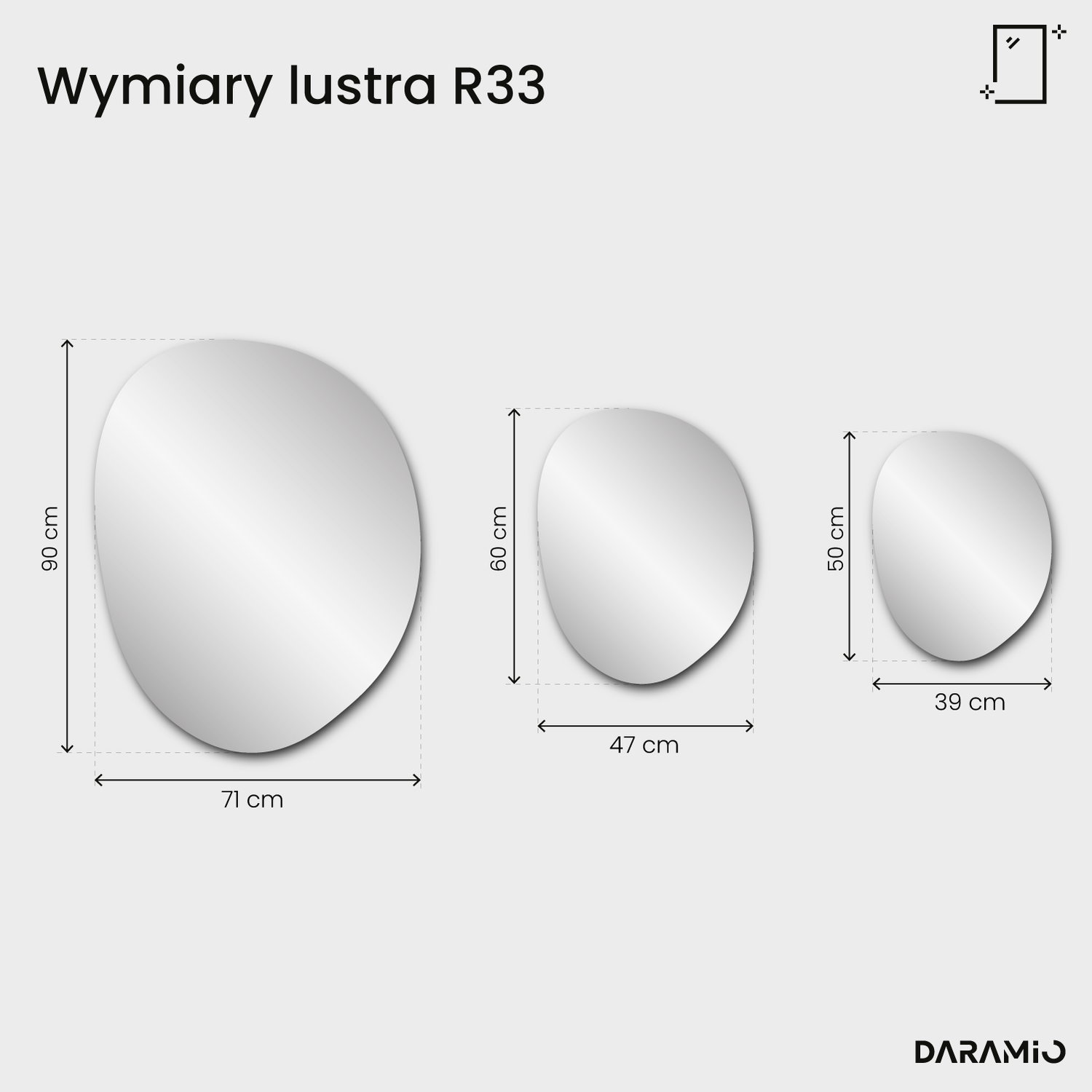 Lustro Pure R33 71x90 cm