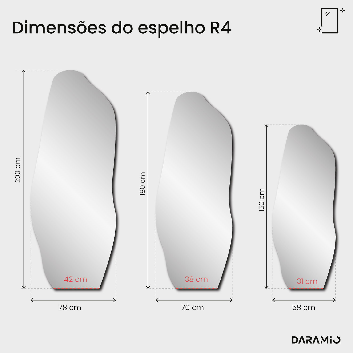 Espelho Pure R4 58x150 cm