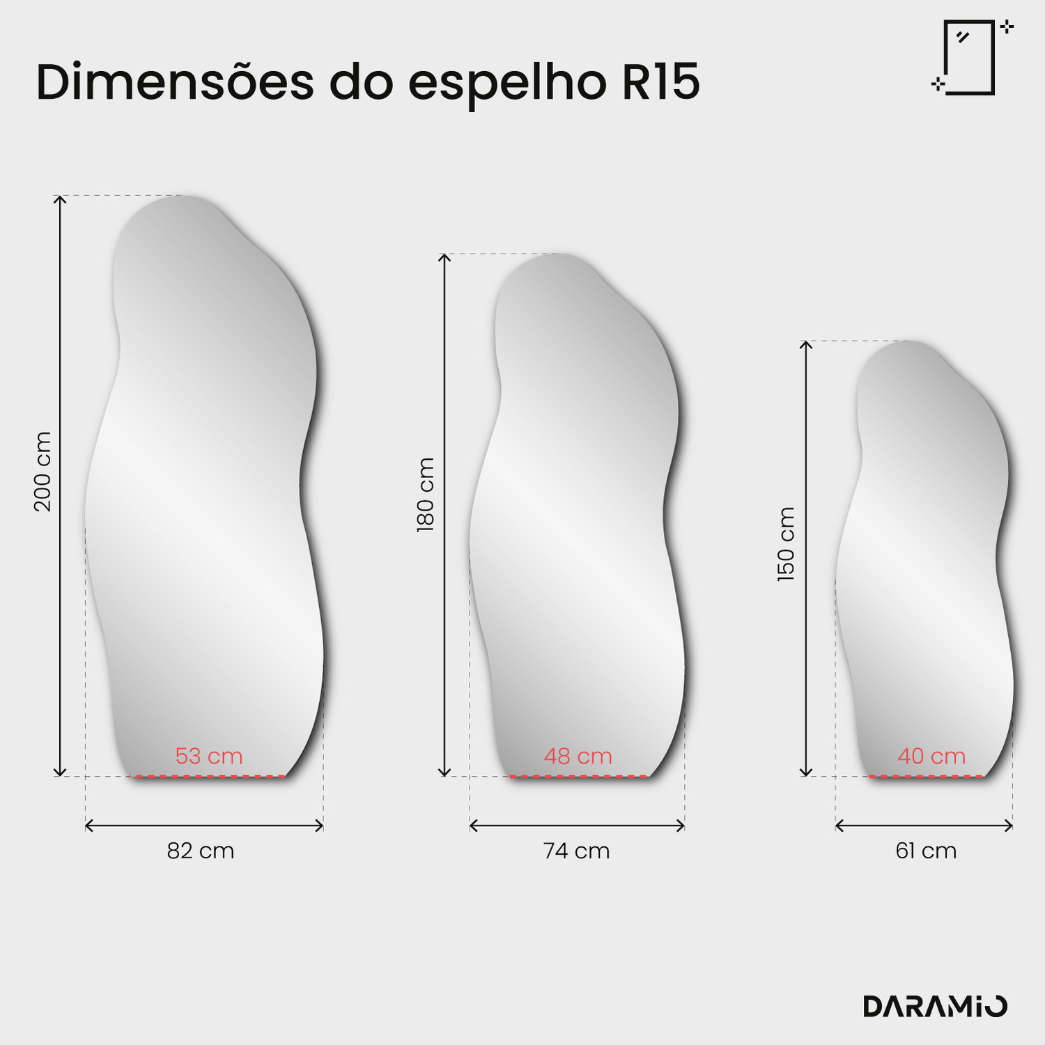 Espelho Pure R15 82x200 cm