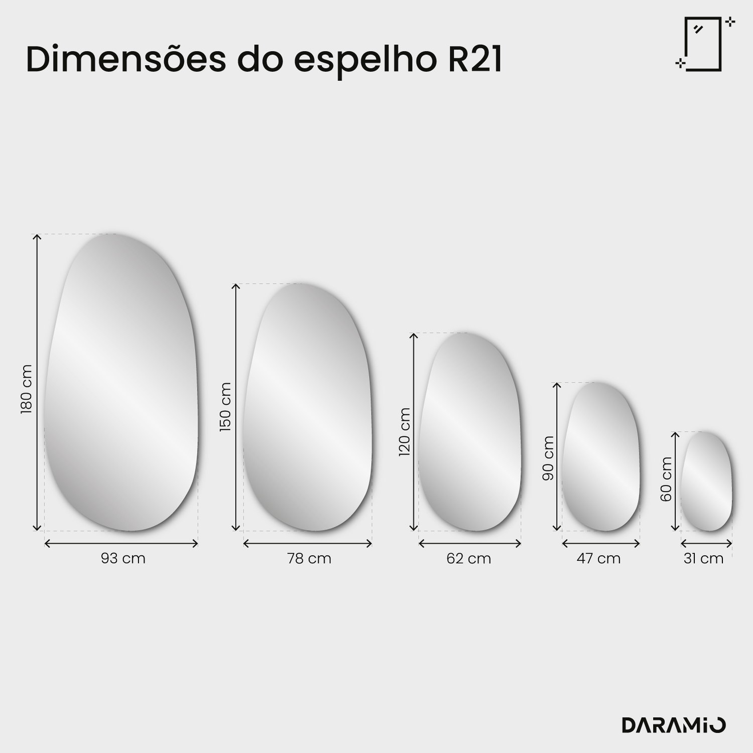 Espelho Pure R21 31x60 cm