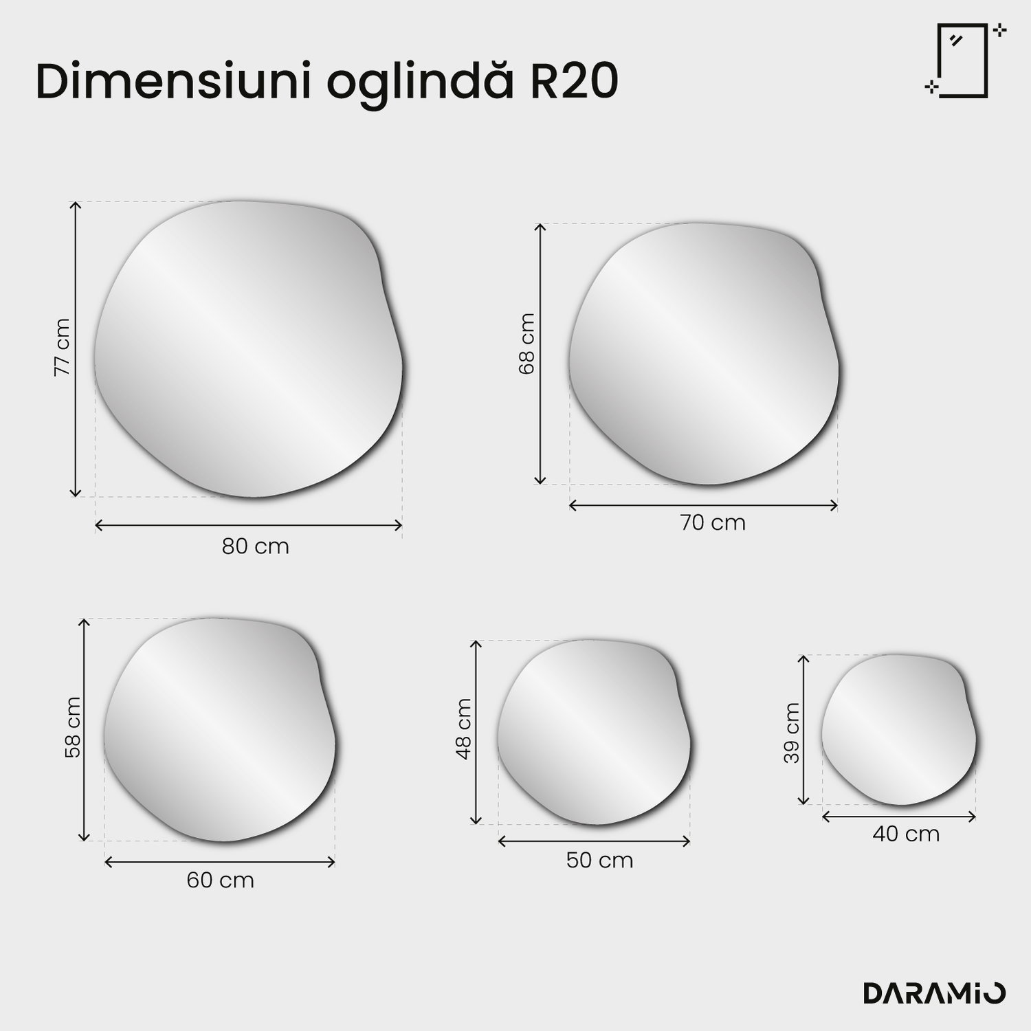 Oglindă Pure R21 31x60 cm