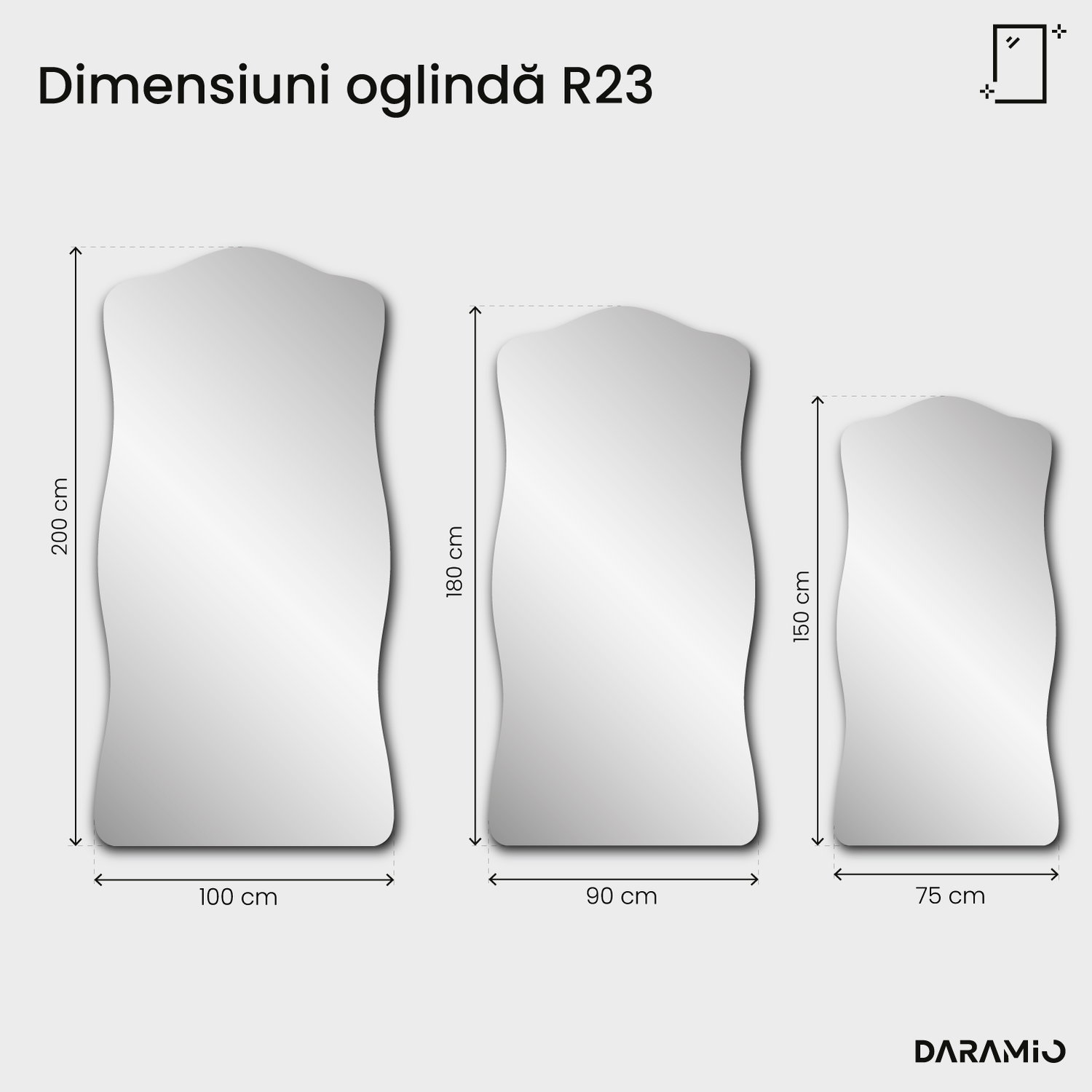 Oglindă Pure R23 90x180 cm