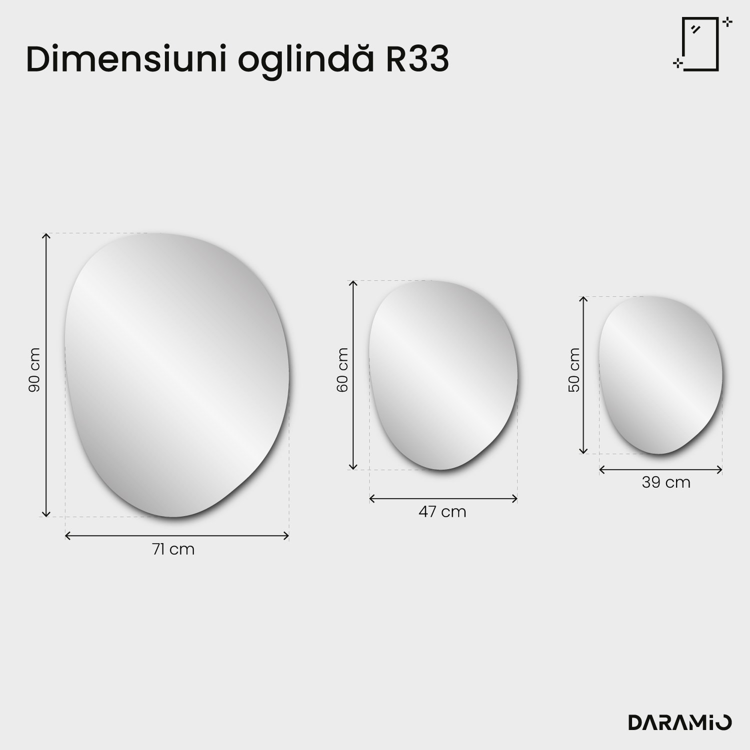Oglindă Pure R33 39x50 cm
