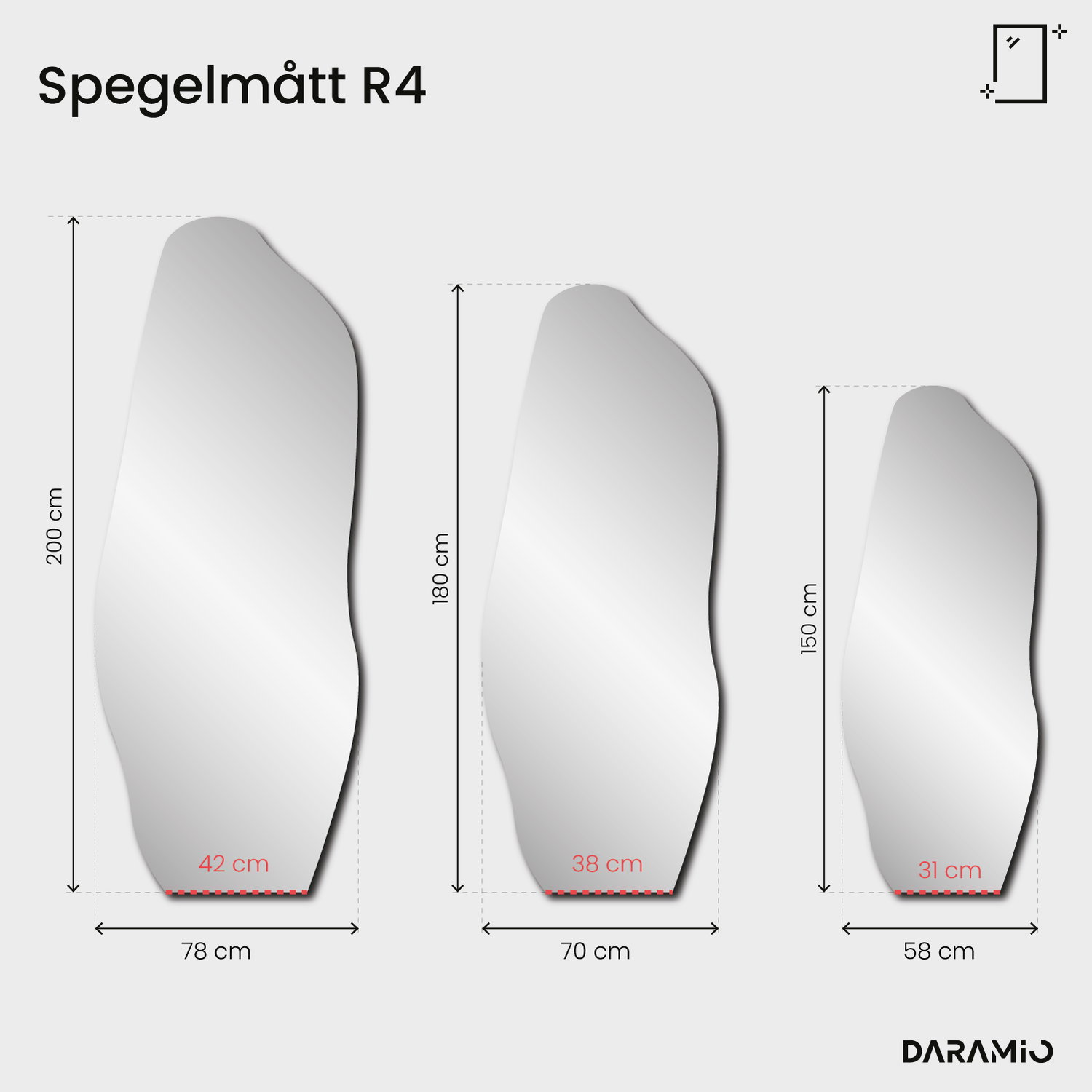 Spegel – Pure Collection R4 58x150 cm