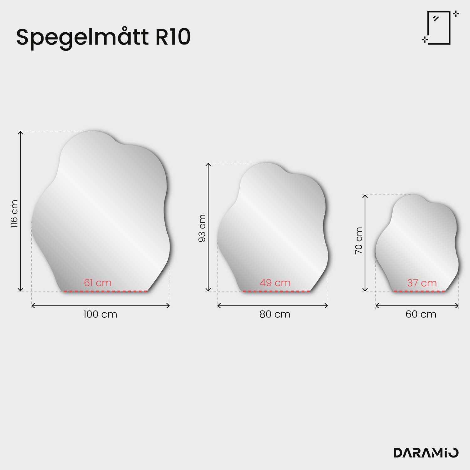 Spegel – Pure Collection R10 60x70 cm