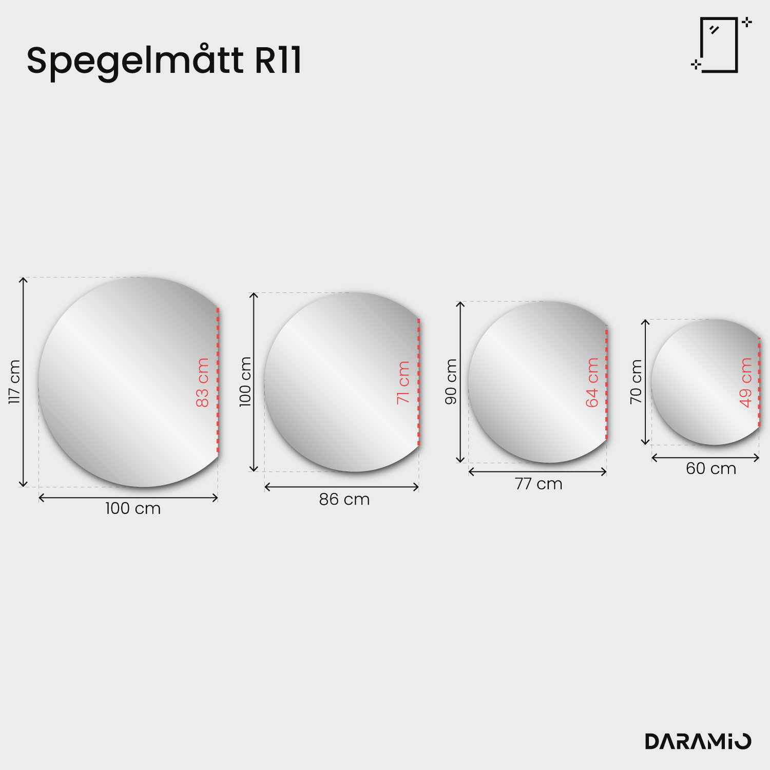 Spegel – Pure Collection R11 60x70 cm