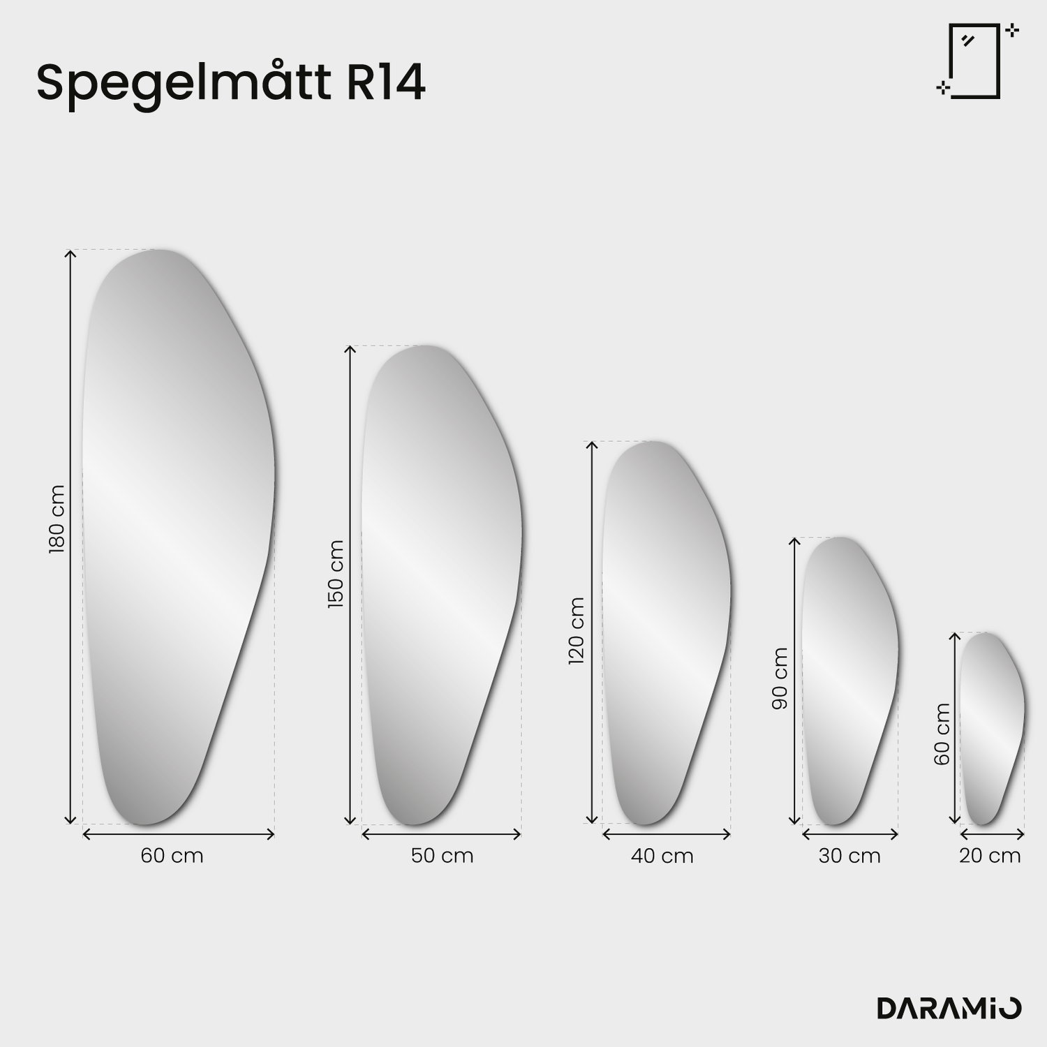 Spegel – Pure Collection R14 20x60 cm