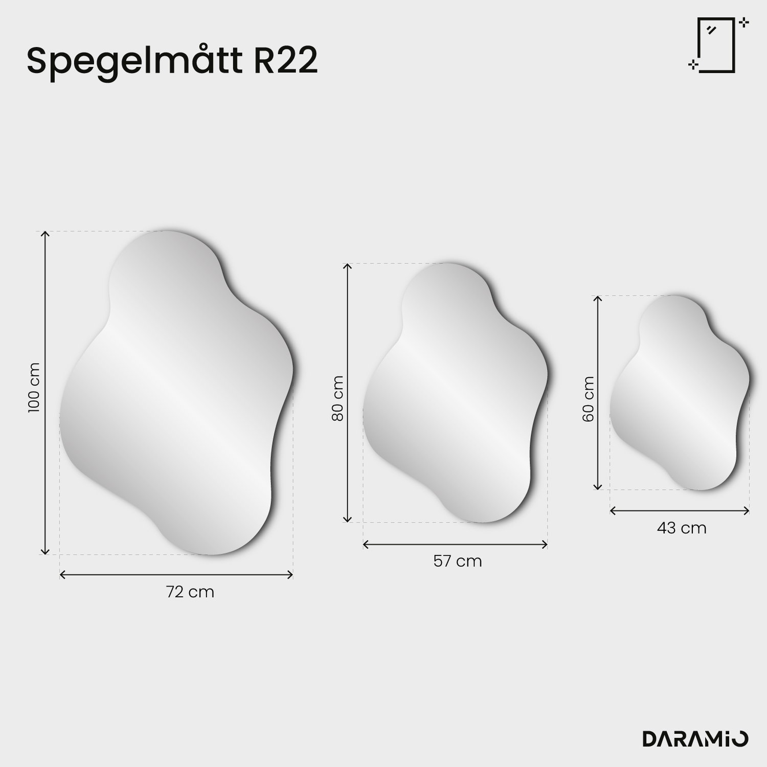 Spegel – Pure Collection R22 43x60 cm