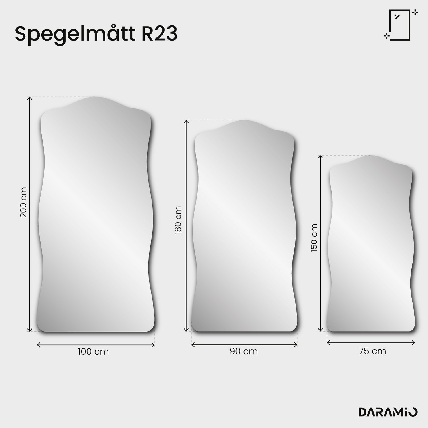 Spegel – Pure Collection R23 75x150 cm