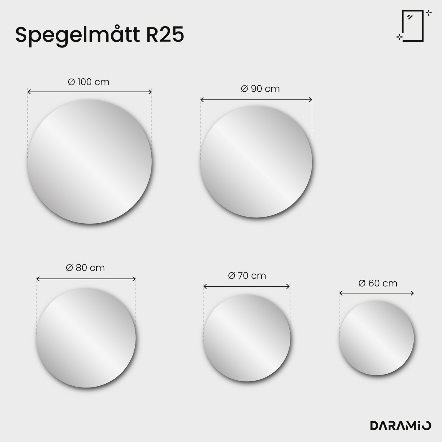 Spegel – Pure Collection R25 60x60 cm