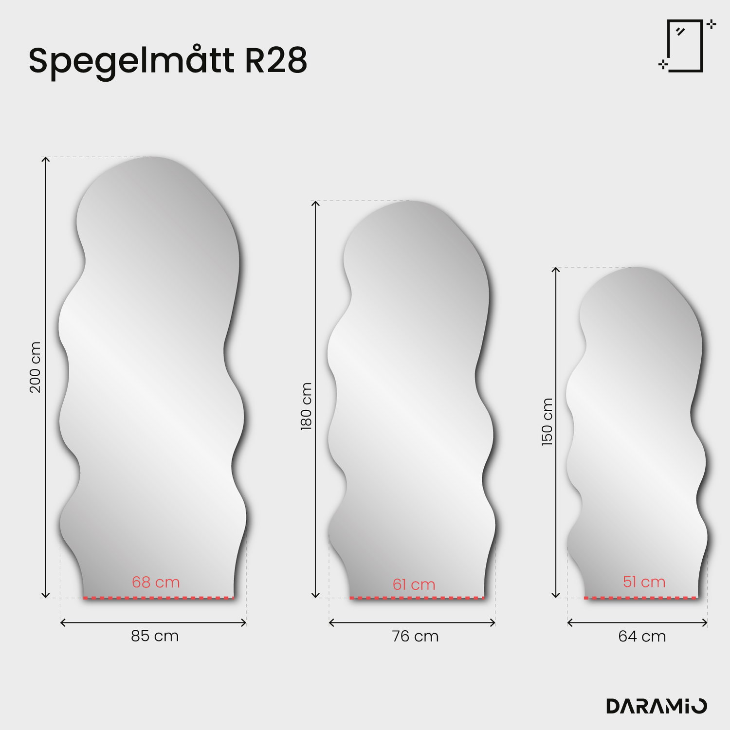 Spegel – Pure Collection R28 64x150 cm