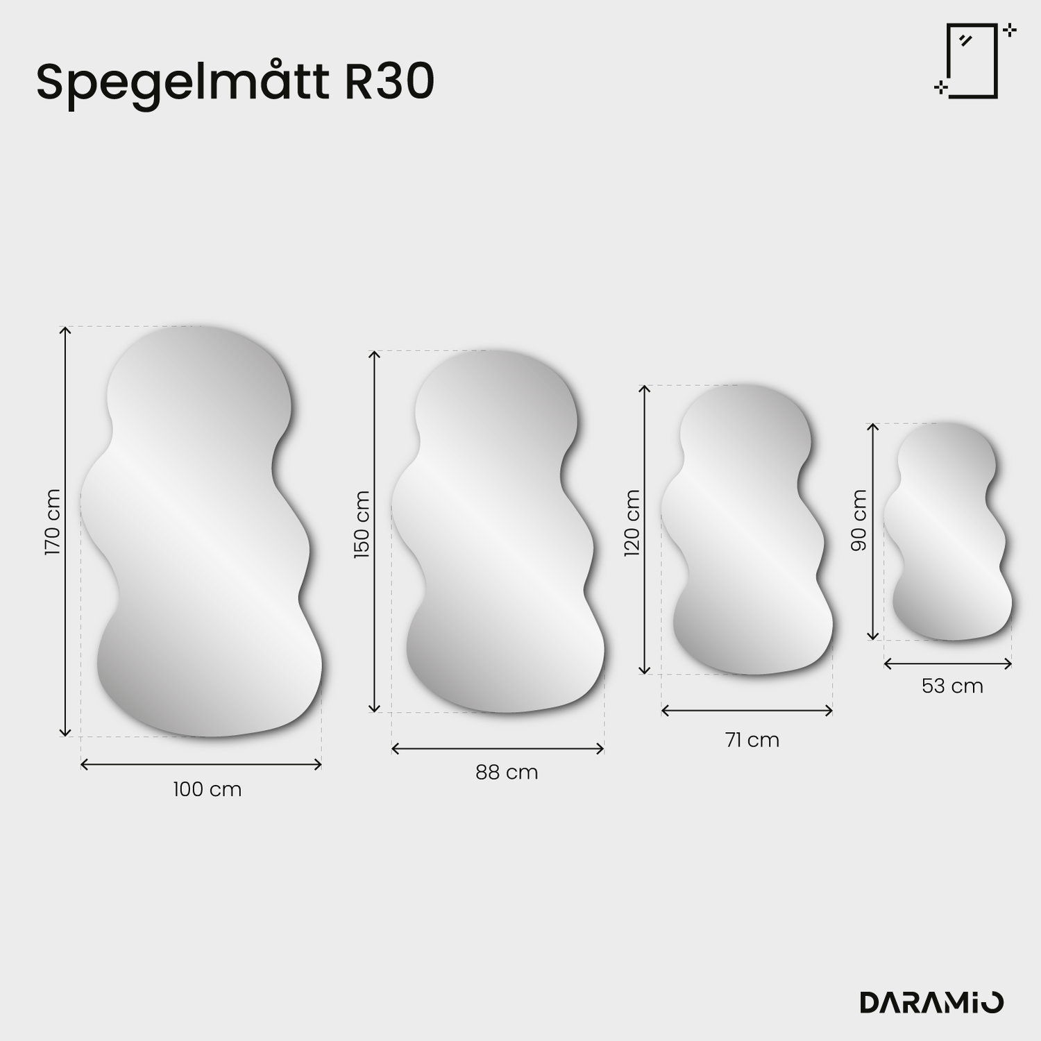 Spegel – Pure Collection R30 53x90 cm