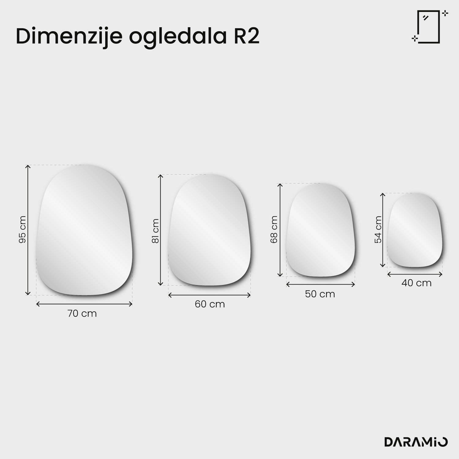 Ogledalo Pure R2 40x54 cm