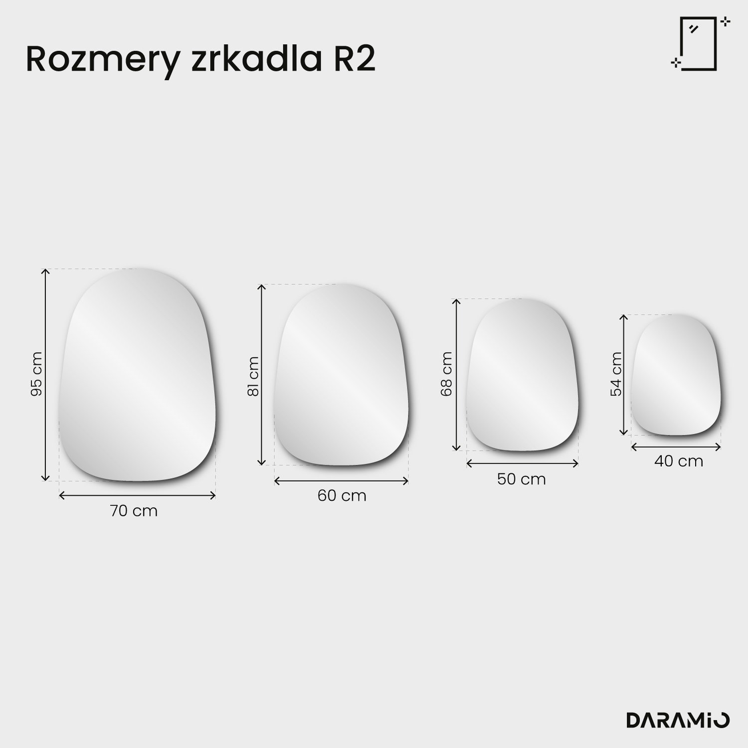 Zrkadlo Pure R2 40x54 cm